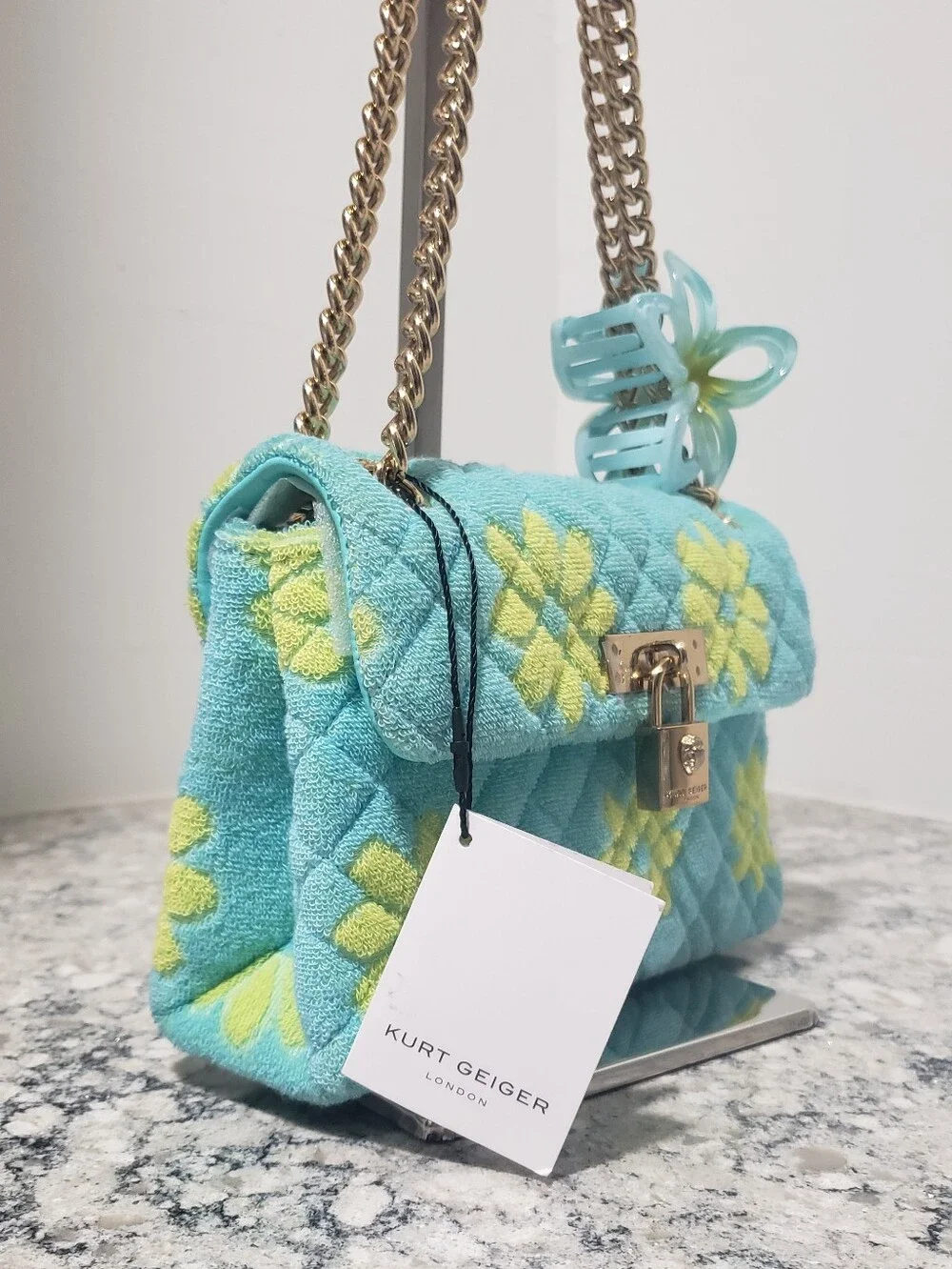 Kurt Geiger London Mini Brixton Terry Cloth Crossbody Bag w/ Dust Bag NWT